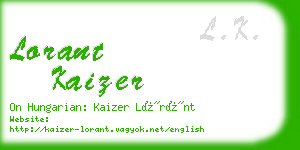 lorant kaizer business card